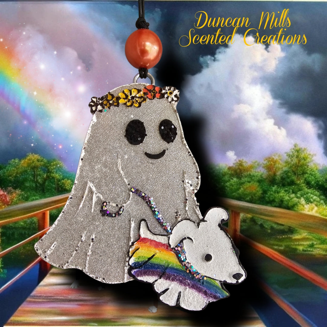 Ghost walking ghost pup| Flower crown | Choose design | Made to order  | Fall | Rainbow Bridge