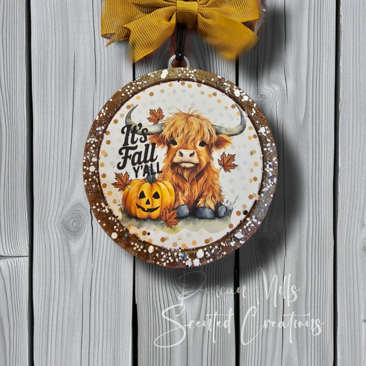It's Fall y'all Freshie |Highland Cow |Western | Choose size | Made to order