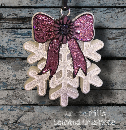 Snowflake with Bow Freshie | Choose color | Made to order