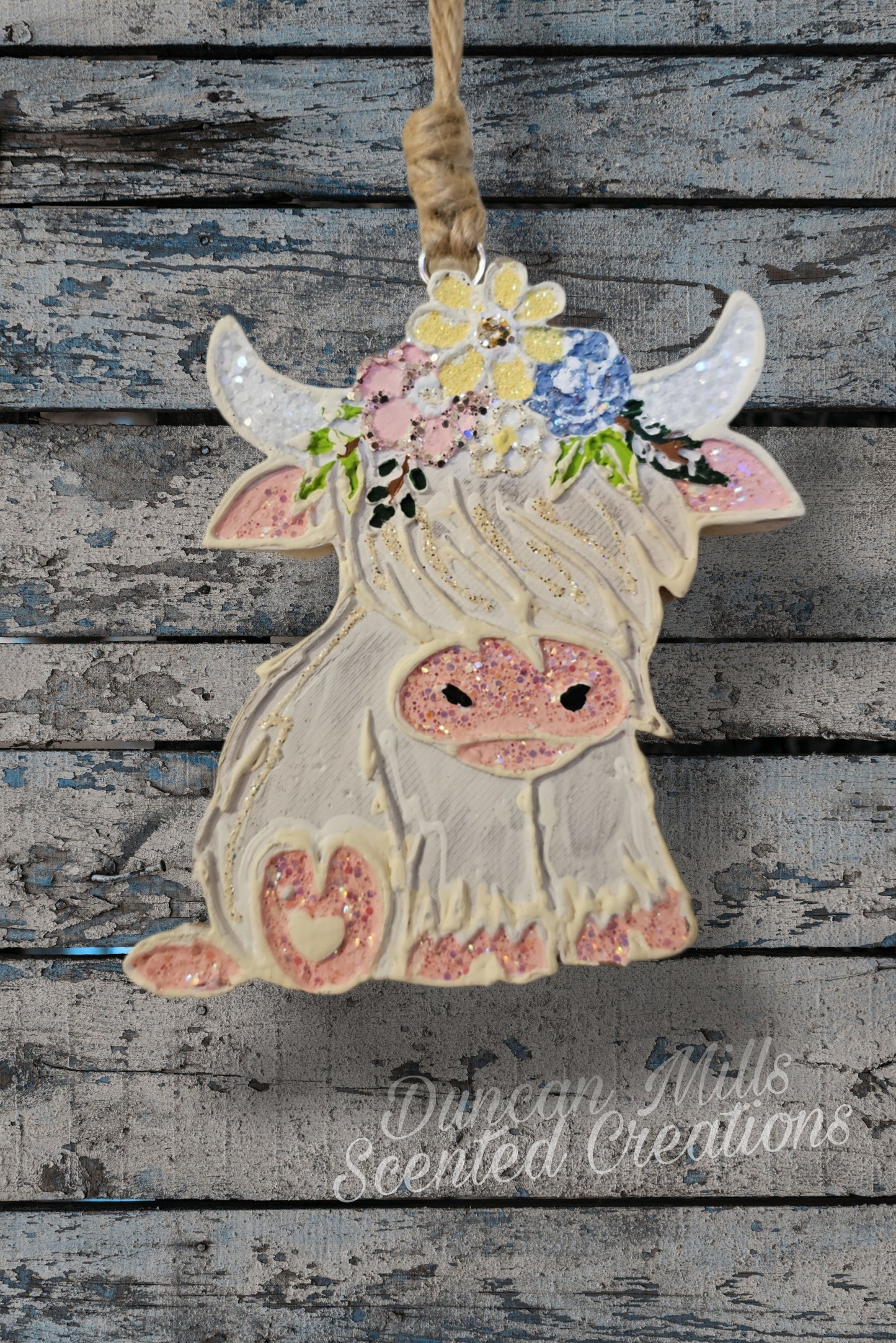 Baby Highland Freshie | Boho Flowers | Cow lovers Freshie