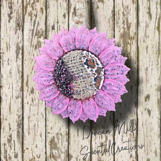 Sunflower  | Cow Print | Glitter | Western | Pink | Made to order