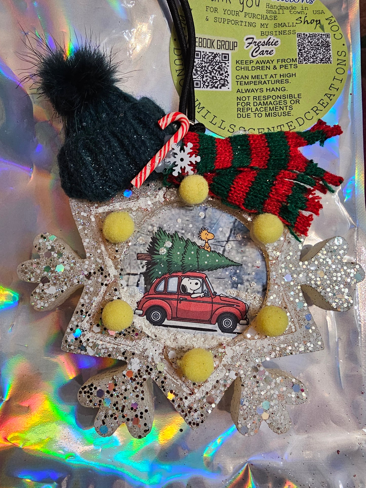 Snoopy Snowflake Freshie | Sugar Plum Punch