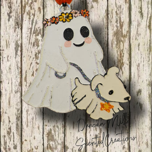 Ghost walking ghost pup| Flower crown | Choose design | Made to order  | Fall | Rainbow Bridge