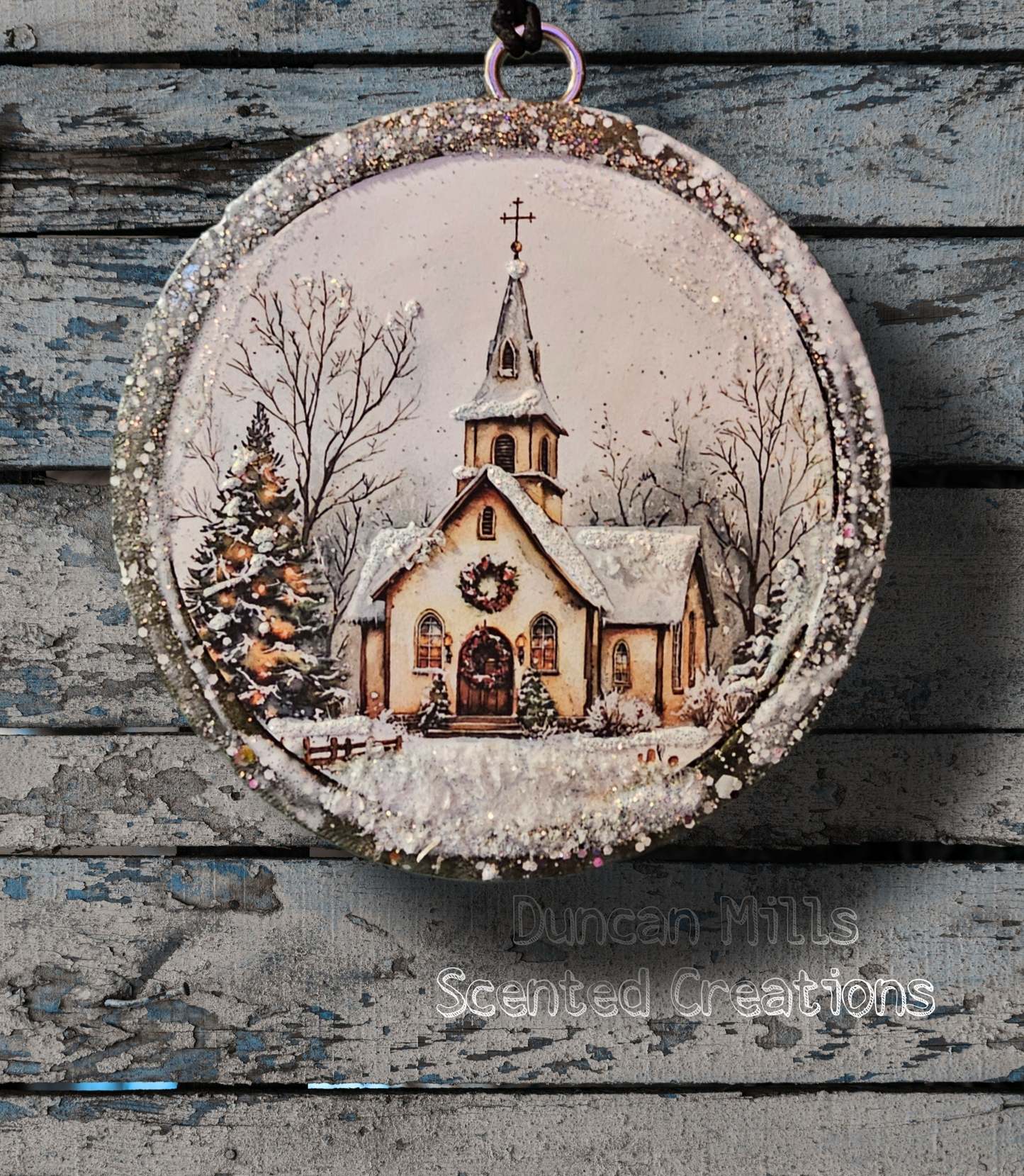Winter Scene Church Freshie | Made to order
