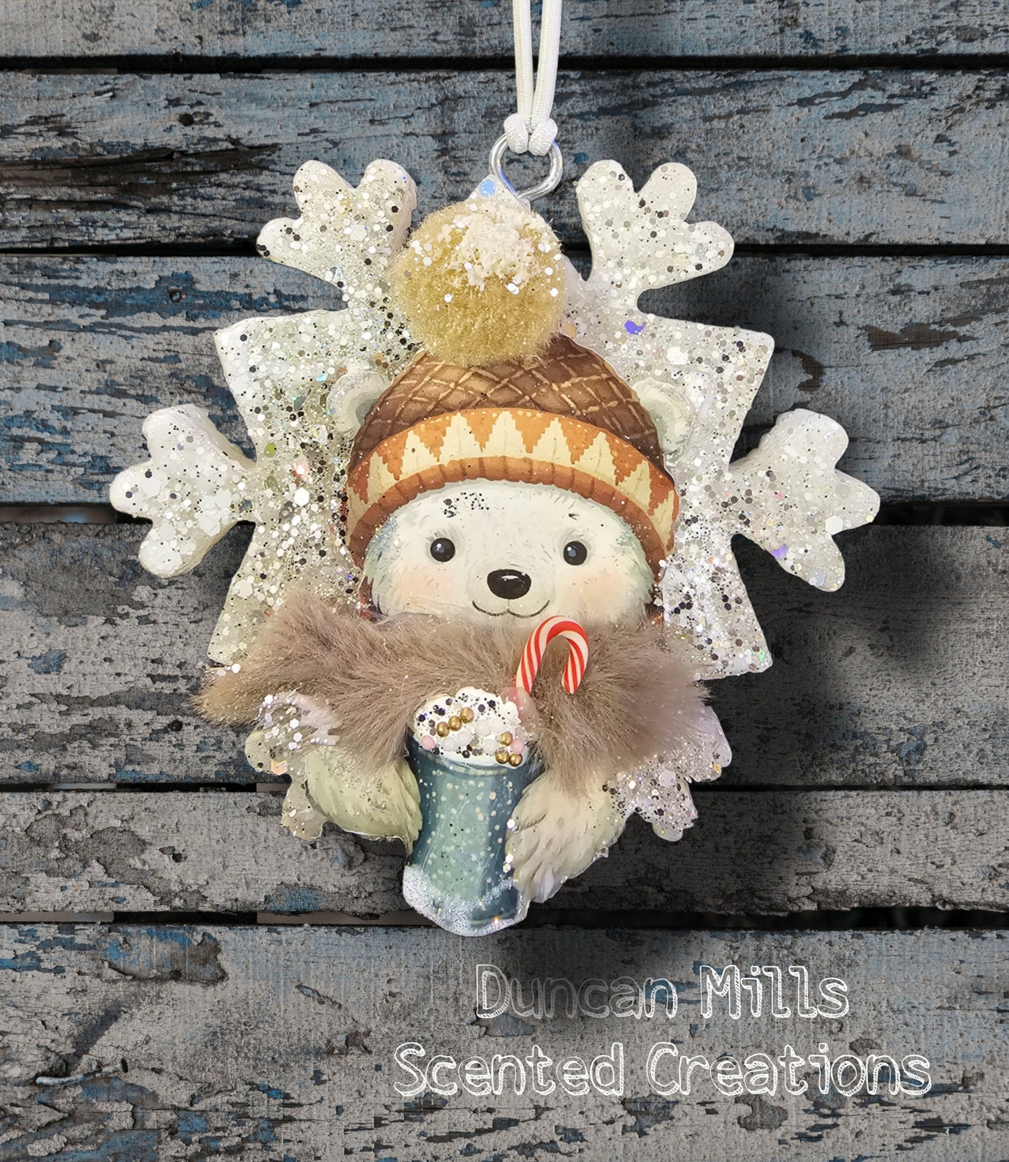 Polar Bear Snowflake Freshie  | Latte lovers | hot chocolate  |3D |Made to order