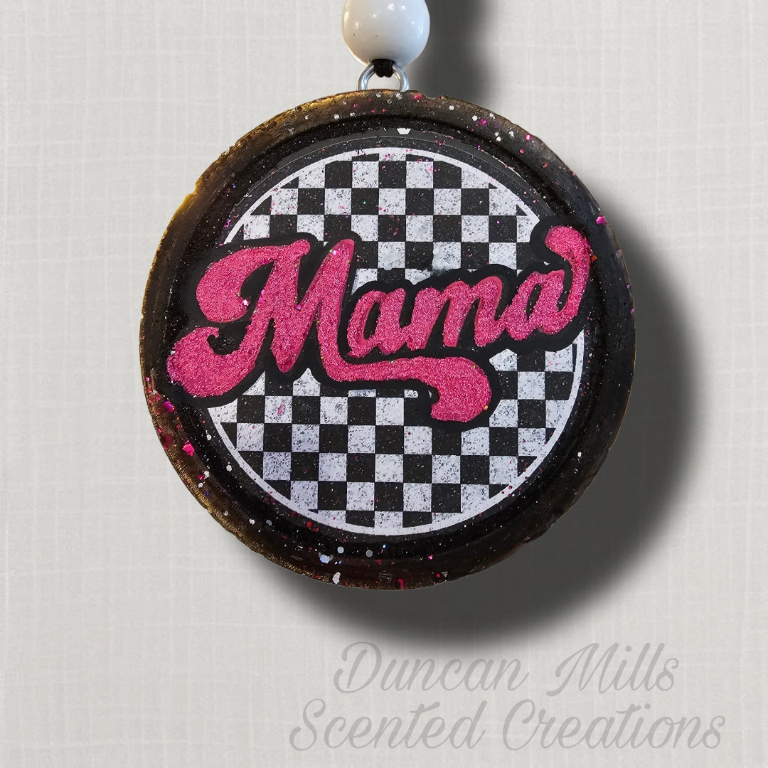 Hot Pink Checkered Mama Freshie | Custom Size & Scent