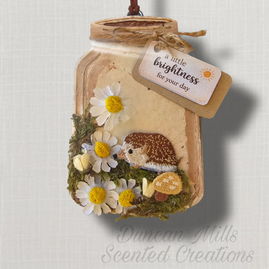 RTS Sugar Berry  | Hedgehog Daisy Jar Freshie  |  Signature Woodland)