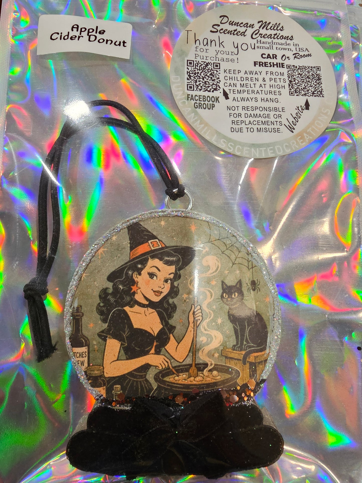 Ready-to-ship Crystal Ball Freshie |Apple CiderDonut Scent