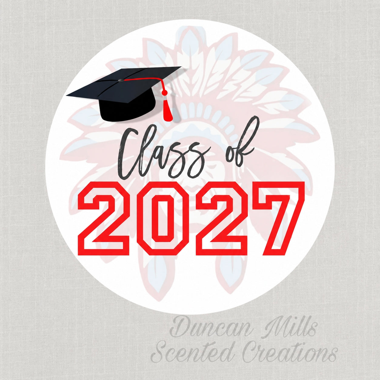 4 inch round Class of 2027 Freshie