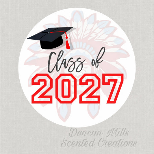 4 inch round Class of 2027 Freshie