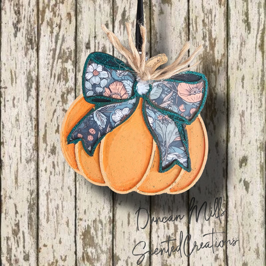 Pumpkin with Floral BOW Freshie | Fall | Made to order