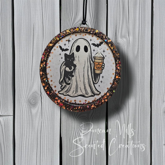 Pumpkin Spice Ghost Freshie | Cat lovers |Choose size | Made to order