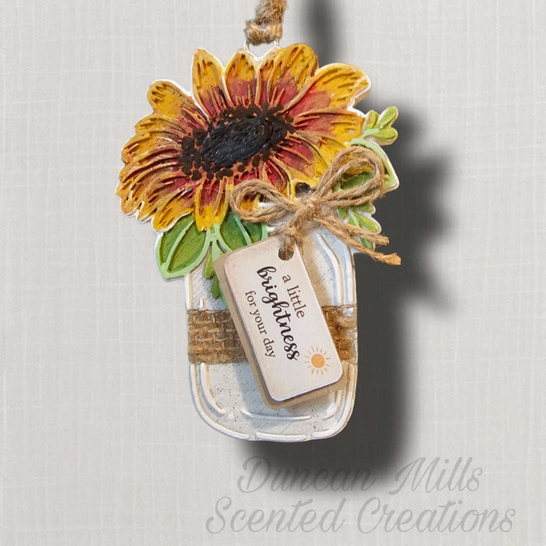 Sunflower Jar Freshie | a little Brightness for your day | Made to order
