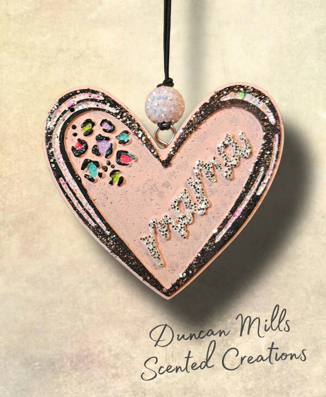MAMA | large Heart | Multi Color Cheetah print | Made to Order