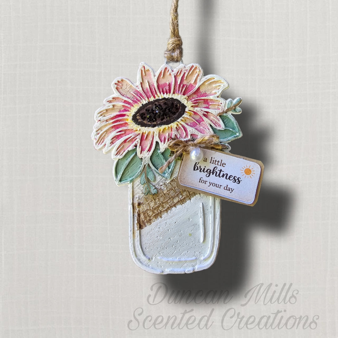 Sunflower Jar Freshie | a little Brightness for your day | Made to order