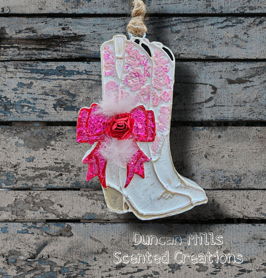 Pink & White Boots | Made to order