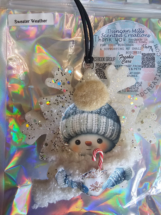 rts snowman Snowflake Freshie | Scent on photo