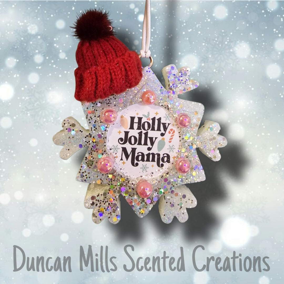 Holly Jolly Mama Snowflake |Made to order