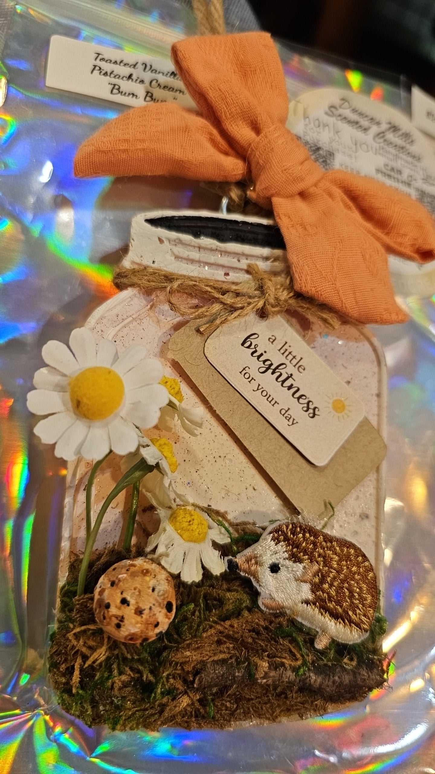 RTS Bum Bum Scent | Hedgehog Daisy Jar Freshie  |  Signature Woodland)