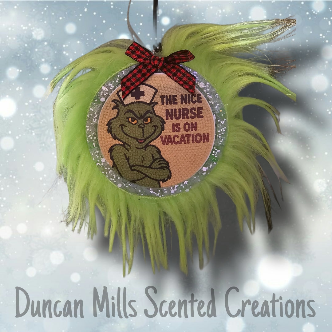Grinch Nurse Freshie | Fur | Made to order
