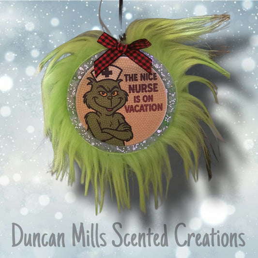 Grinch Nurse Freshie | Fur | Made to order