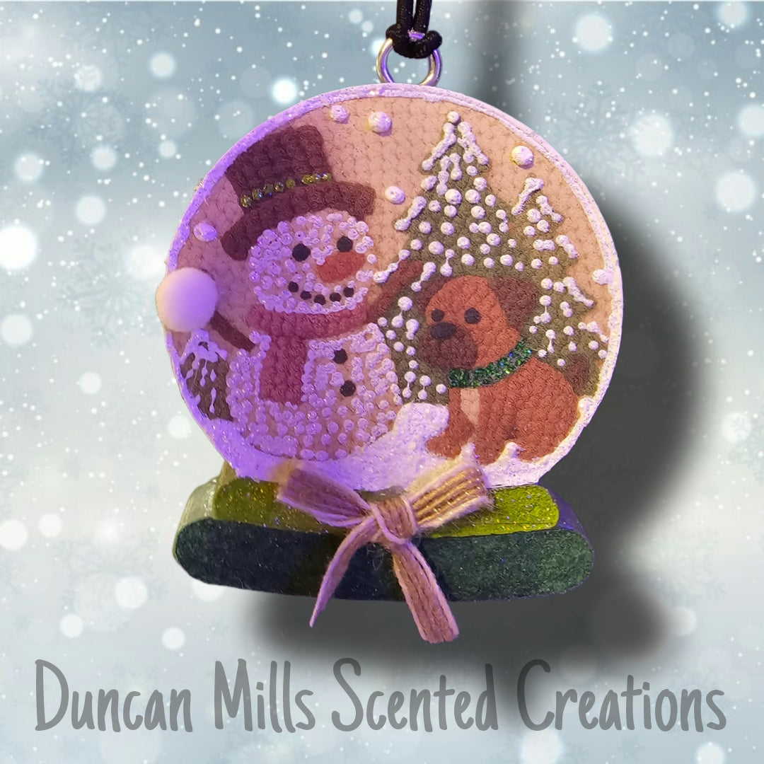 Snowglobe Freshie | Snowman & Boxer | Winter | Made to order