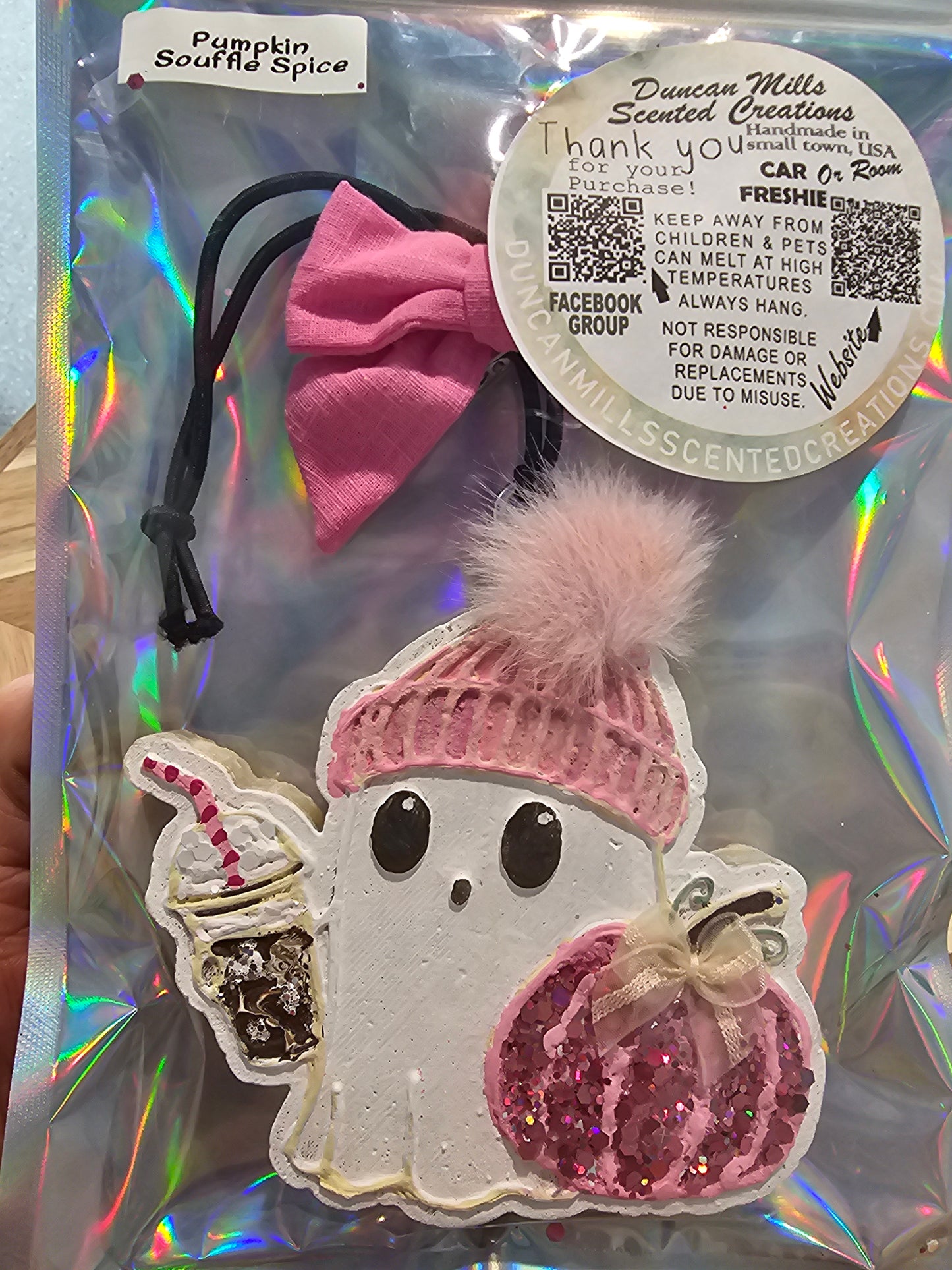 Ready-to-ship  Ghost Freshie | Pumpkin Souffle Spice Scent