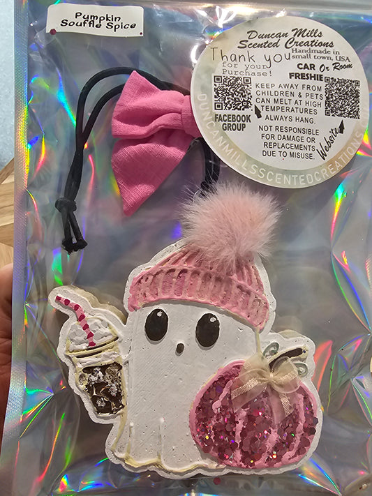 Ready-to-ship  Ghost Freshie | Pumpkin Souffle Spice Scent