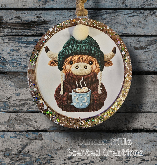 Cozy Highland Freshie | Cow lovers | Winter | Choose size | Made to order