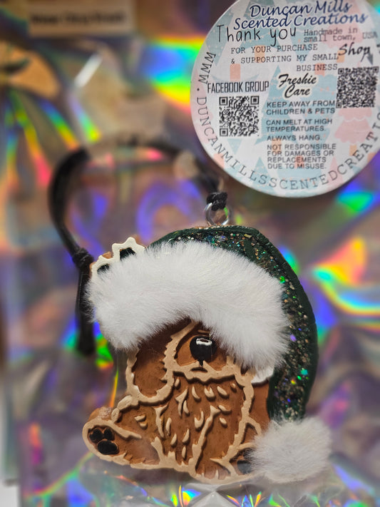 Festive Golden pup Freshie | Scent on photo