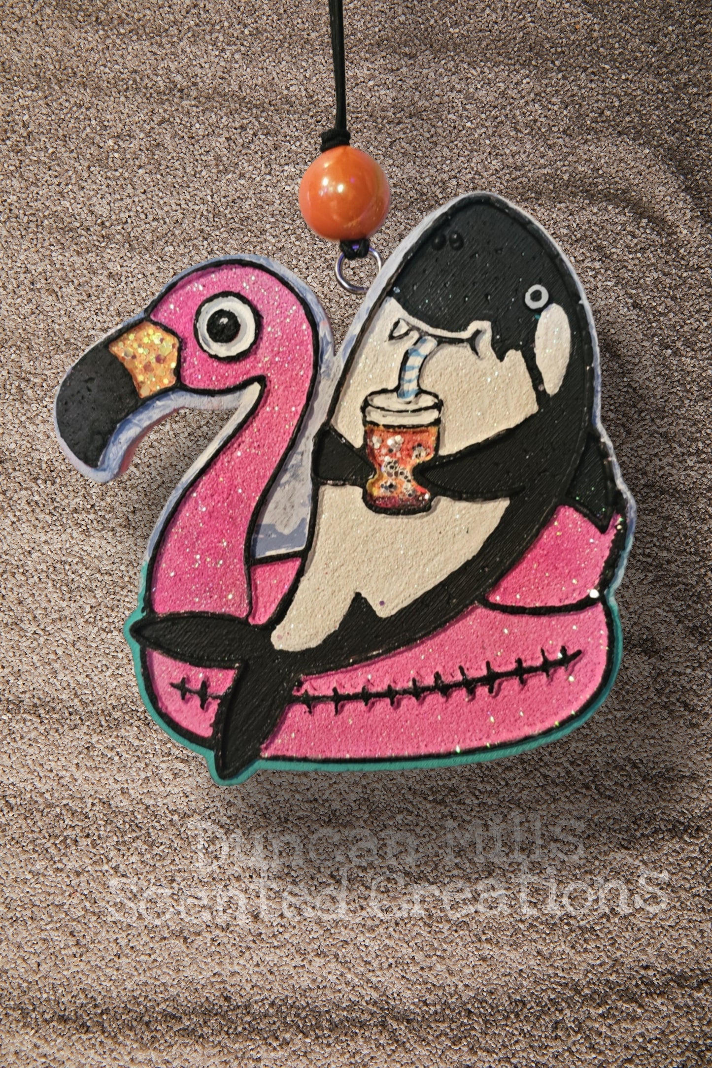 Orca Whale or Great White Shark on a float | Flamingo Floatie Freshie  | Large Freshie | Made to order