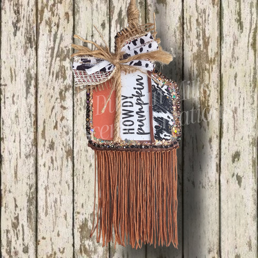 Cow tag Freshie  | cow print | Howdy Pumpkin| Made to order
