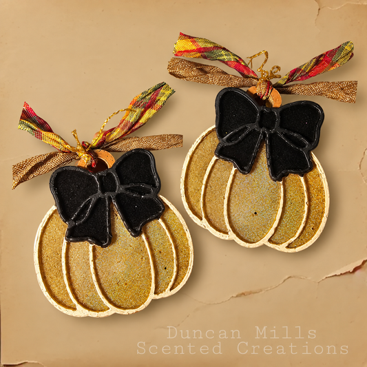 Flocked Bow Pumpkin Vent Clips