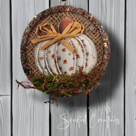 Stitched Pumkin freshie | burlap | Made to order